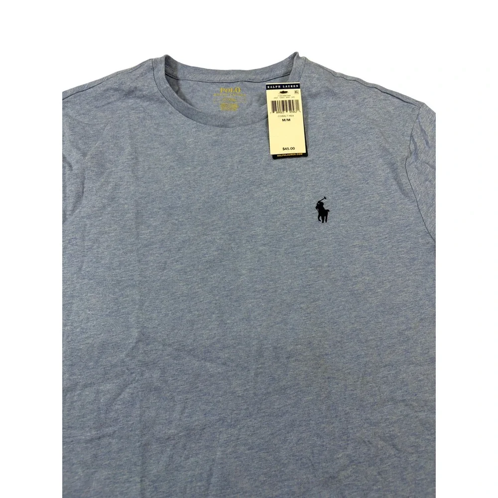 Polo Ralph Lauren Mens Heather Blue Crewneck Pony Logo T-Shirt NWT Medium